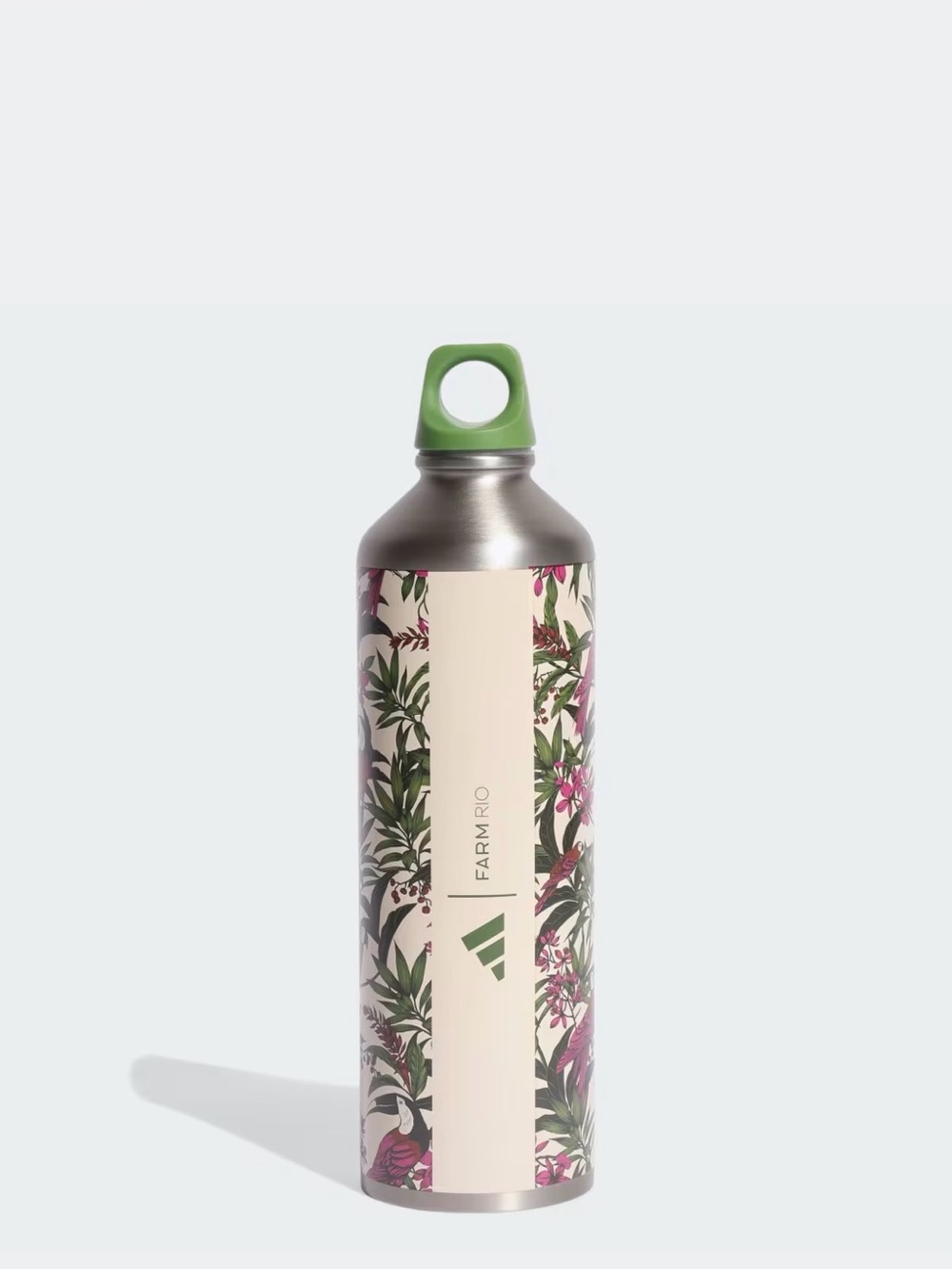 Adidas x FARM RIO Green and Pink Floral Stainless Steel Bottle .75 L